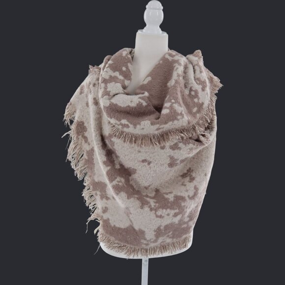 H&M Earth Blanket Shawl Beige Boho Goblincore‎ Rustic Farmhouse Country Cottage - Picture 6 of 13